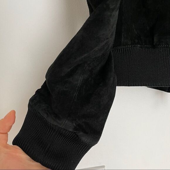 GUCCI Black Suede 100% Leather Bomber Jacket Made in Italy sz 44EU - Picture 6 of 16